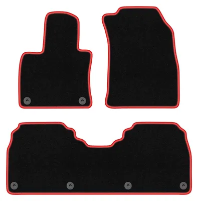 Image de Tapis de sol en moquette noir/rouge pour Hongii E-HS9 2020- 3 pièces