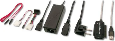 Image de PremiumCord Adaptateur convertisseur USB 2.0 vers IDE+SATA avec câble et alimentation supplémentaire