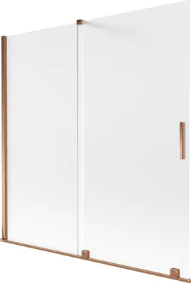 Produktbild von Mexen Velar Badewannenfaltwand 2-flügelig verschiebbar 160 x 150 cm, matt, Roségold - 896-160-000-31-60