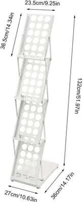 Obrázok produktu pre Držiak na časopisy – Skladací – 4 vrecká – Výška 41 cm – Drevo