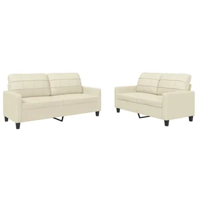 Immagine prodotto di vidaXL Set divano 2 pezzi con cuscini in Pelle finta crema