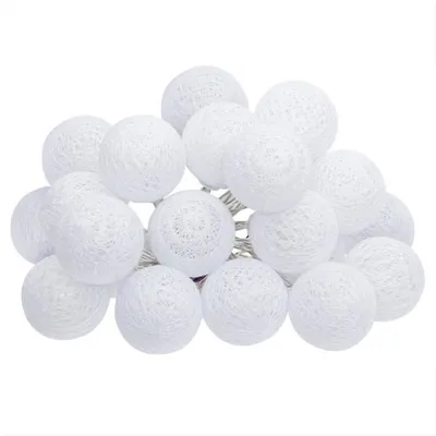 Zdjęcie produktu dla Lampki choinkowe LED - 20 bombek - białe - Ø 6 cm