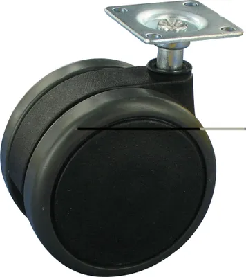 Produktbild von Möbelrolle Designrolle Doppelrolle weiches 2x Rad Ø Platte 42x42