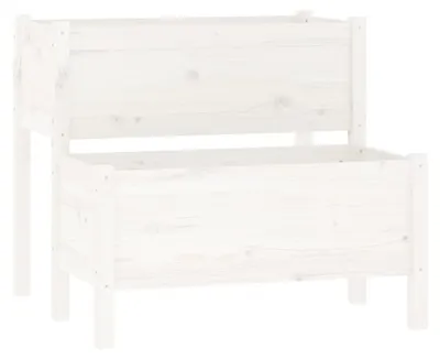 Image de Bordure de jardin surélevée en bois massif de pin, dimensions : 84,5 x 84 x 75 cm
