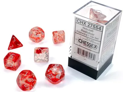 Produktbild von Chessex - Nebula - 7-Die Set - Red/Silver