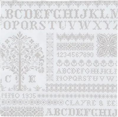 Produktbild von Clayre & Eef Papierservietten „Cross Stitched Pattern“ naturfarben, 33 x 33 cm