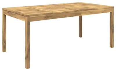Image de Table de jardin blanche, dimensions 180 x 88,5 x 75 cm, en bois d'acacia massif