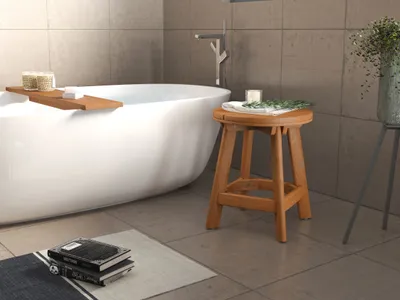 Produktbild von Destiny Badhocker SPA & LIVING rund 46x46x48 cm Teak
