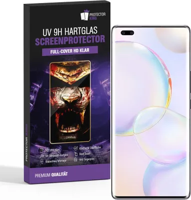 Produktbild von 2x 9H Hartglas für Huawei Honor 50 Pro FULL CURVED UV-Liquid Displayschutz Panzerfolie Panzerglas Schutzglas Displayglas Tempered Glasfolie Schutzfolie Sicherheitsglas Echtglas