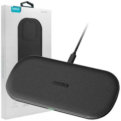 Produktbild von CHOETECH 2-in-1-Qi-Wireless-Ladegerät für Smartphones/AirPods 2 mit 5 Ladespulen (10 W), schwarz (T535-S (H))