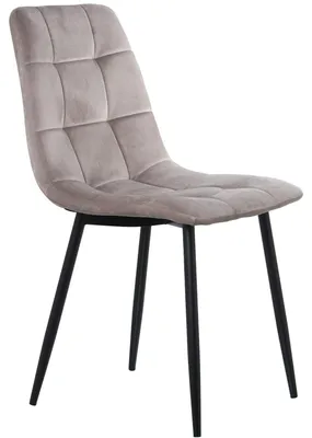 4er-Set Stühle, Polyester/Metall, Schwarz/Beige, 55x44x86 cm