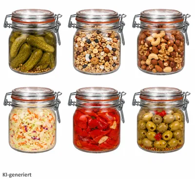 Produktbild von 6er Set Odin Einmachglas 0,5L Bügelverschluss Vorratsglas luftdicht