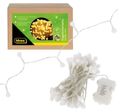 Produktbild von Idena 100er Kugel LED Lichterkette transparent 10.2 m 1 St.
