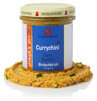 Produktbild von Zwergenwiese Aufstrich streichs drauf Currychini (Curry-Zucchini) - 135g