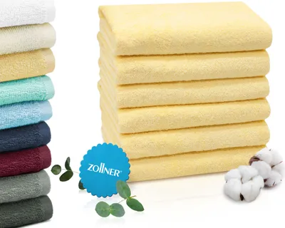 Produktbild von ZOLLNER 6er Set Handtücher, 50x100 cm 100% Baumwolle, 400 g/qm, gelb