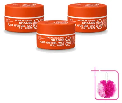 Image de 3 pots de cire capillaire Orange Aqua de Red One - Fixation forte et brillance - 150 ml - Pack économique - 3 pièces