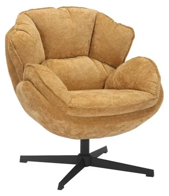 Image de Fauteuil pivotant en tissu - Gamme Betty - Jaune
