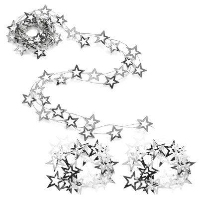 Sternengirlande, 3er-Set, je 2 m, Metall, silber
