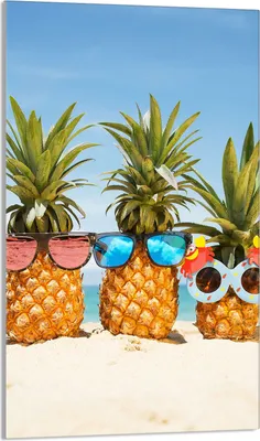 Produktbild von Herdabdeckplatte 30x52 Glaskeramikkochfeld Abdeckung Spritzschutz Glasplatte Deko Schneidebrett, Ananas Meer