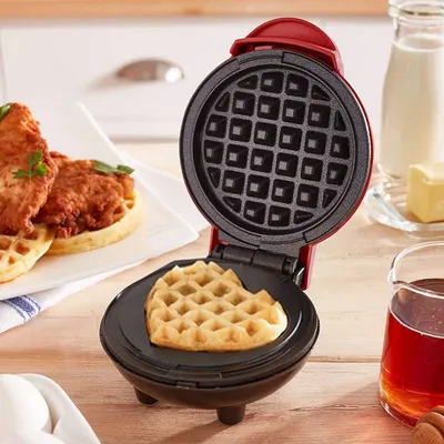 Produktbild von Waffeleisen, Waffelautomat, klassische Herzwaffeln, Antihaftbeschichtung, 350W, mit LED-Leuchten, für Waffeln
