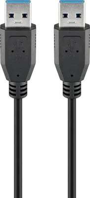 Image de Goobay 95929 Câble USB 3.0 SuperSpeed, noir, 3 m - USB 3.0 mâle (type A) > USB 3.0 mâle (type A)