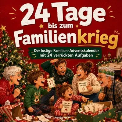 Produktbild von 24 Tage bis zum Familienkrieg: Der lustige Familien Adventskalender mit 24 verrückten Aufgaben