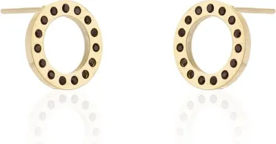Produktbild von Elegante Ohrringe aus vergoldetem Chirurgenstahl, 14K, Abmessungen 1,2 cm