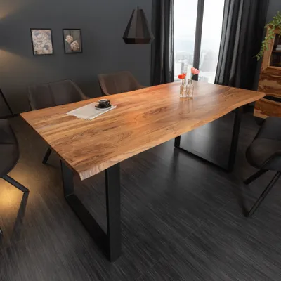Produktbild von riess-ambiente Massivholz Esstisch MAMMUT 180cm Wild-Akazie Baumkante Industrial Design 2,6cm Tischplatte Esszimmertisch Konferenztisch Tisch