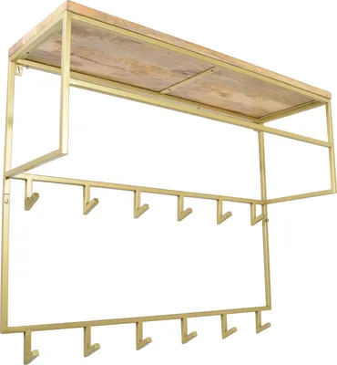 Produktbild von LOFT42 Petri Garderobe – 15 Haken – Metall – Gold – 100x57x30