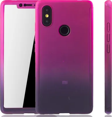 Immagine prodotto di Custodia protettiva per smartphone Xiaomi Mi 8 SE, cover completa con protezione per lo schermo a 360 gradi, colore viola