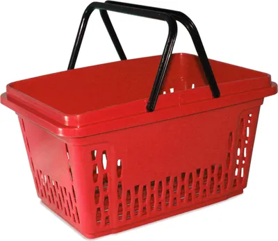 Image de Panier à provisions avec 2 anses, 40 litres, rouge