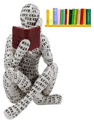Produktbild von Figur einer lesenden Frau für das Bücherregal