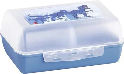 Immagine prodotto di Contenitore per il pranzo per bambini blu con divisorio rimovibile a tema dinosauri