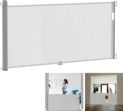 Image de XMTECH Barrière de sécurité Rouleau extensible 0-300cm Barrière de sécurité Barrière de sécurité pour bébé Gris