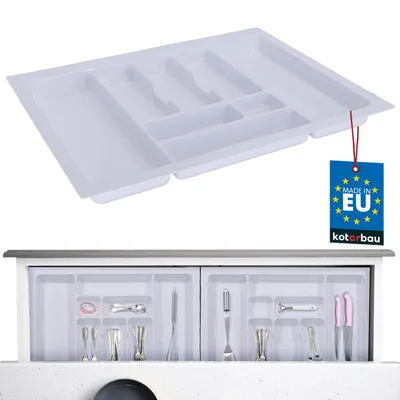 Immagine prodotto di KOTARBAU® Vaschetta portaposate per cassetto Organizzatore per cassetti per posate da cucina Bianco 635x490mm