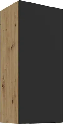 Obrázek produktu pro Vysoká horní skříňka LUNARA - šířka 40 cm, černá / dub artisan