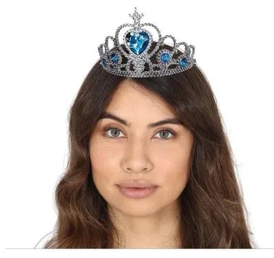 Immagine prodotto di Principessa Fiaba Regina Tiara Magica Corone Blu Shine Per Carnevale Feste Cosplay Adulti Accessori Gioielli Fantasia Reale, Colore: Argento