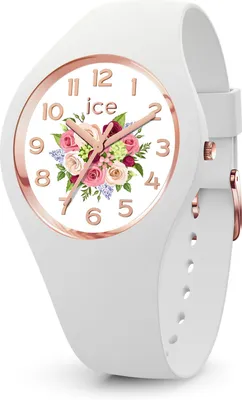 Produktbild von Ice-Watch Analoguhr Damen ICE Flower White bouquet weiß roségold 021742