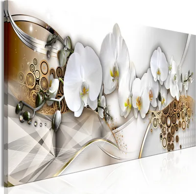 Produktbild von Modernes Wandbild b-C-0760-b-a (150x50 cm) - 1 Teilig Bilder Fotografie auf Leinwand Foto Bild Dekoration Wand Bilder Kunstdruck BLUMEN ORCHIDEE