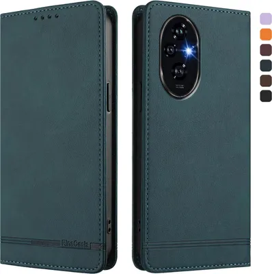 Produktbild von Hülle für Honor 200 Pro, Retro Kunstleder Ständer Klapphülle mit Kartenfächer und Magnetische Grün