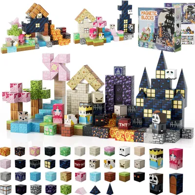 Obrázok produktu pre Jayseuw magnetické stavebnice 220 kusov - Kreatívna vzdelávacia hračka so silnými magnetmi - Ideálna ako vianočný a halloweenský darček pre deti