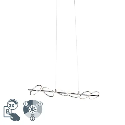 Produktbild von Trio Leuchten - Design Pendelleuchte | Esstisch | Esszimmer | Pendellampe | Hängelampe | Pendellampe | Pendelleuchte | Esstisch | Esszimmer | Lampe | Leuchte Chrom inkl. LED - Olympia Dimmer | Dimmbar | Wohnzimmer | Küche - Kunststoff Andere - | (nicht austauschbare) LED