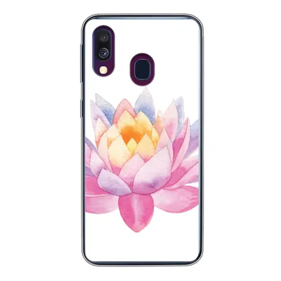Produktbild von MuchoWow® Handyhülle Schutzhülle Hülle für Samsung Galaxy A40 Aquarell - Blume - Seerose Silikon Softcase Handy Hülle - Handy-Tasche