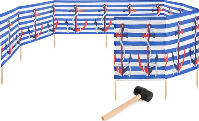 Produktbild von Garronda Strand Windschutz Sichtschutz 12m lang plus Gummihammer GAEX001 (Streifen/Anker, 12 m)