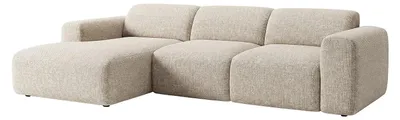 Produktbild von Großes Ecksofa - Ecke links - mit elektrisch ausziehbarer Sitzfläche - Stoff - Beige - POGNI von Maison Céphy