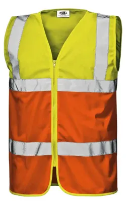 Immagine prodotto di Gilet di sicurezza Sir Safety NIBBIO da uomo, riflettente con cerniera, EN ISO 20471 Classe 2, taglia M, ARANCIONE ALTA VISIBILITÀ/GIALLO ALTA VISIBILITÀ