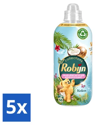 Produktbild von 5 x Robijn Collections Weichspüler Kokos - 1,25 l - Vorteilspackung - 5 Stücke