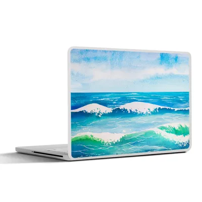 Produktbild von MuchoWow® Laptop Aufkleber Sticker Cover Aquarell - Golf - Meer 32.5x23.5 cm - Sticker für Laptop - Selbstklebend