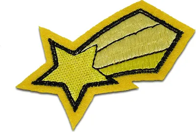 Produktbild von Sternschnuppe Stern - Aufnäher, Bügelbild, Aufbügler, Applikationen, Patches, Flicken, Zum Aufbügeln, Größe: 7 x 4,6 cm