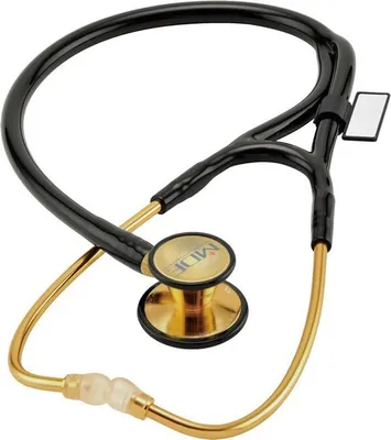 Produktbild von 797K 22K GOLD CLASSIC KARDIOLOGY Vergoldetes Kardiologie-Stethoskop, schwarz/gold